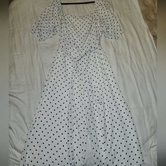 Black and white polka dot Forever 21 long romper - Picture 3 of 5